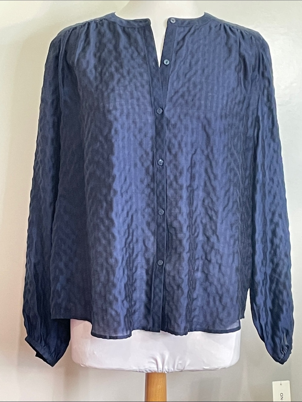 ON 34th Blue Long Sleeve Rayon Blend NWT Blouse/Top Size Large